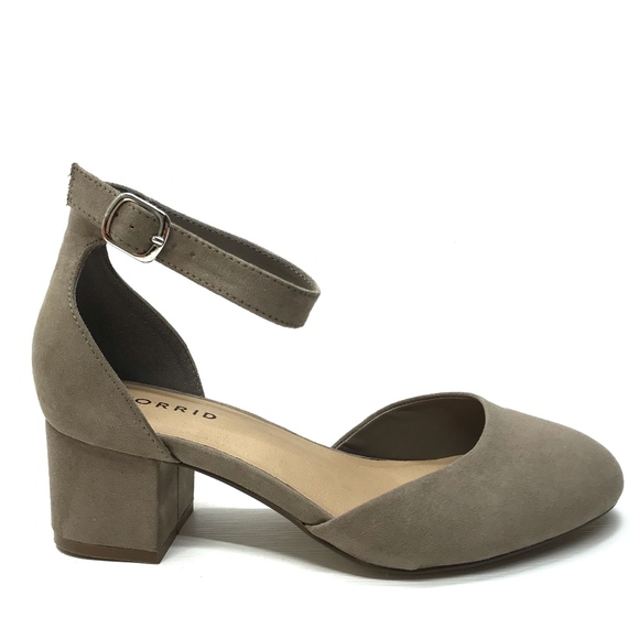 torrid Shoes - TORRID Taupe D'Orsay Block Heel Sandals 8 W